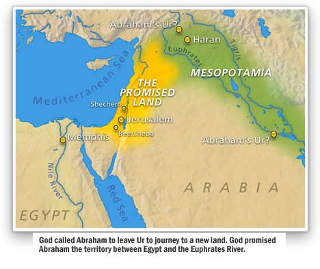 abraham land god sons bible east promised middle descendants ucg canaan promise prophecy modern gods nile river promises ur egypt